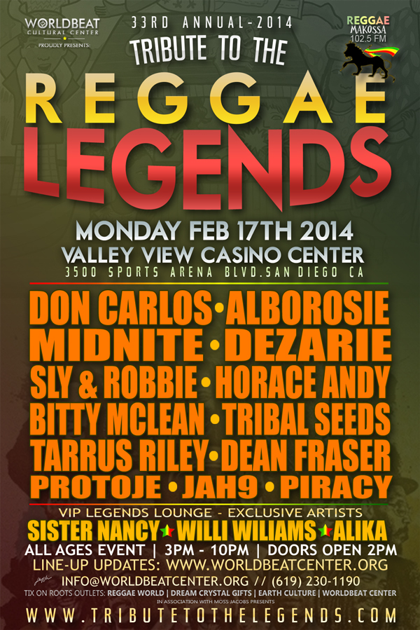 Tribute To The Reggae Legends Festival Set For February 17th